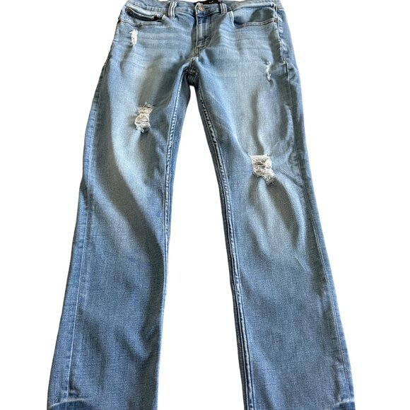 RSQ Men's 31x29 Slim Light Wash Distressed Blue Jeans - Picture 1 of 3